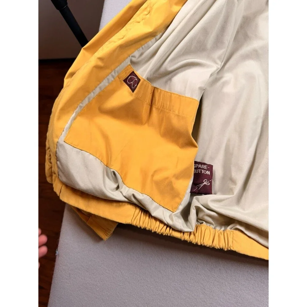 Medium Vintage Newport Harbor Mustard Yellow Bomber Jacket Sunglass pocket